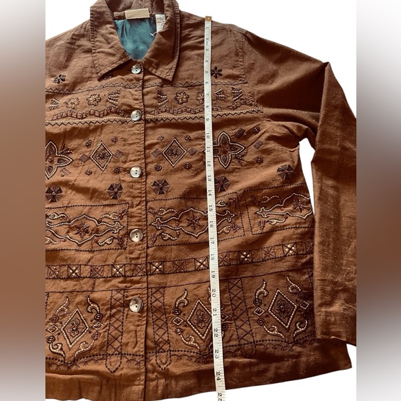 White Stag Floral Embroidery Lightweight Jacket Brown Size Medium - Picture 4 of 9